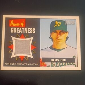Barry Zito 2005 Bowman Heritage Authentic Game Used Jersey Baseball Card Oakland